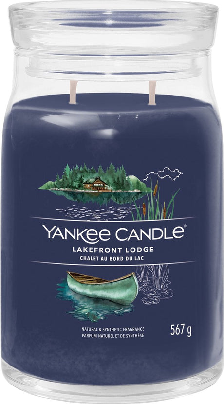 Yankee Candle – Duftkerze im großen Glas „Lakefront Lodge“ – 90 Brennstunden – zwei Dochte
