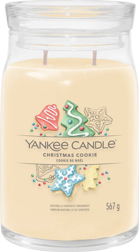 Yankee Candle – Weihnachtsplätzchen-Duftkerze im großen Glas – 90 Brennstunden – zwei Dochte