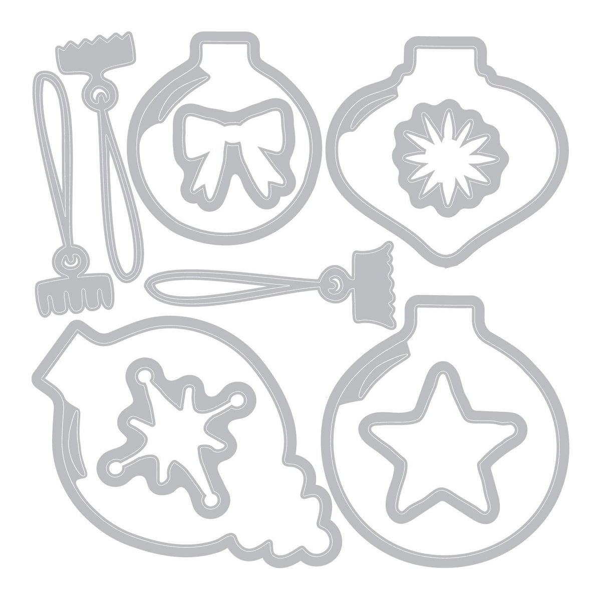 Sizzix • clear stamp set with framelits baubles by 49 and market 30pcs