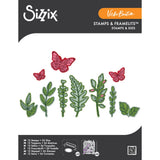 Sizzix • clear stamps set 12pcs 26pcs framelits die greenery layers 1 by vicki boutin