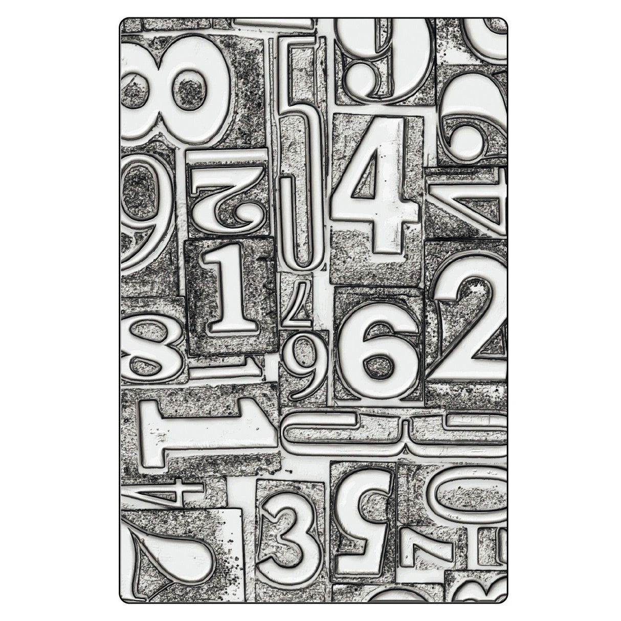 Sizzix • 3d texture fades embossing folder numbered large a5 by tim holtz
