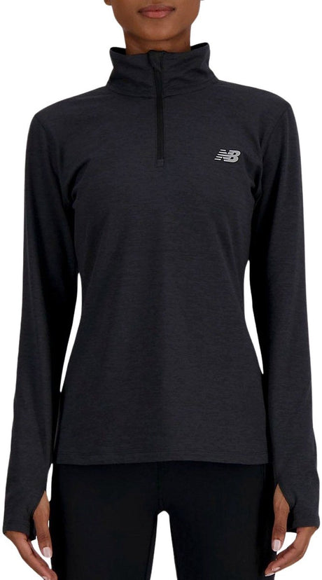 New Balance Sport Essentials Space Dye 1 4 Damen-Sportpullover – Schwarz
