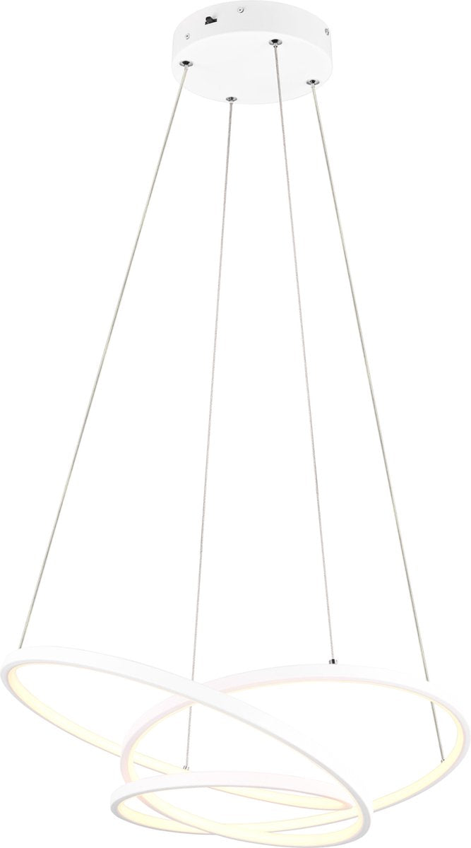 Trio darvin - hanglamp - wit mat - incl. 1x smd 34 w - instelbare lichtkleur - dimbaar met schakelaar - plafondbevestiging - niet geschikt voor externe dimmer - in hoogte verstelbaar - dip - schakelaar