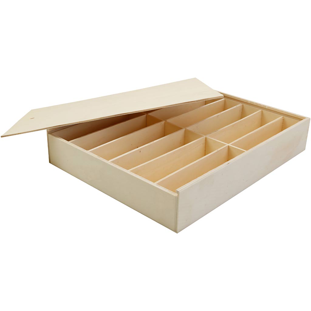 Creativ Company Holzkiste mit Deckel, Maße 29x37x6,5 cm, 1 Stück