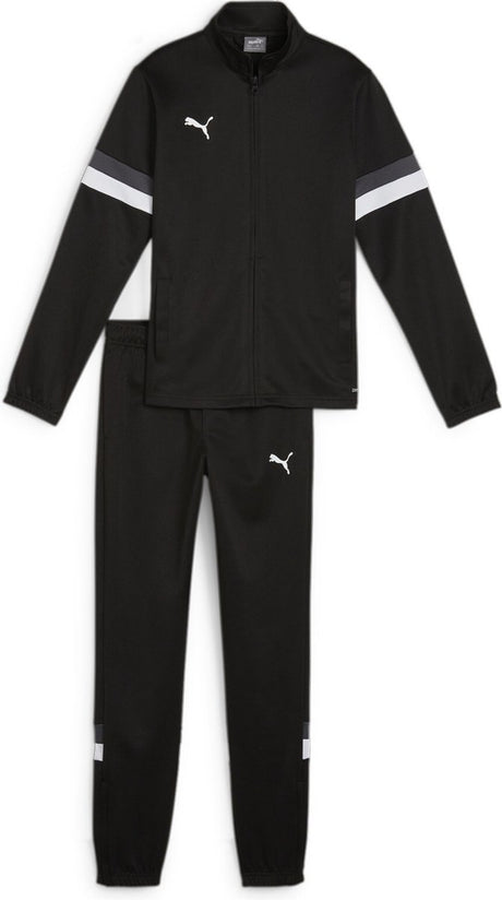 Puma Teamrise Tracksuit Jr Unisex-Trainingsanzug – Schwarz-Schwarz