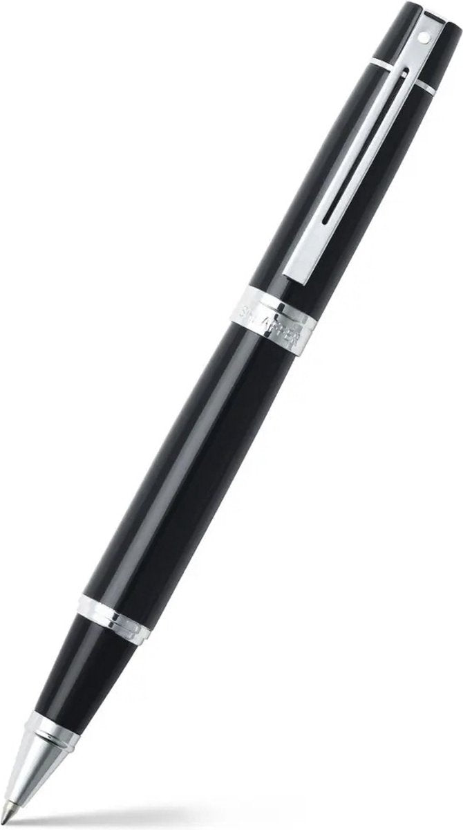 Sheaffer Tintenroller – 300 – glänzendes Schwarz und Chrom – Feder M – Schreibfarbe Schwarz – SF-E1931251