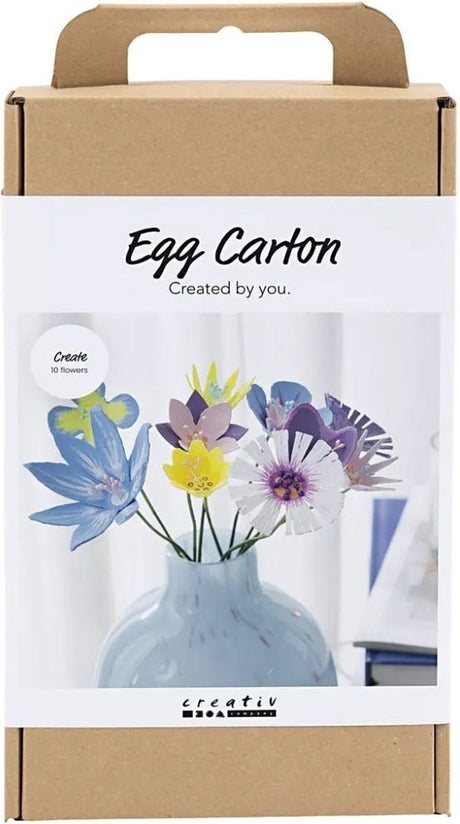 Creativ Company Hobby-Set Blumen aus Eierkartons, Pastellfarben, 1 Box