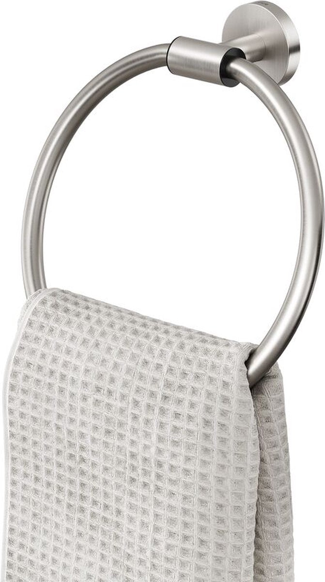 Tiger Boston - Handtuchring - Handtuchhalter - ohne Bohren - Bohren oder Kleben - Edelstahl gebürstet