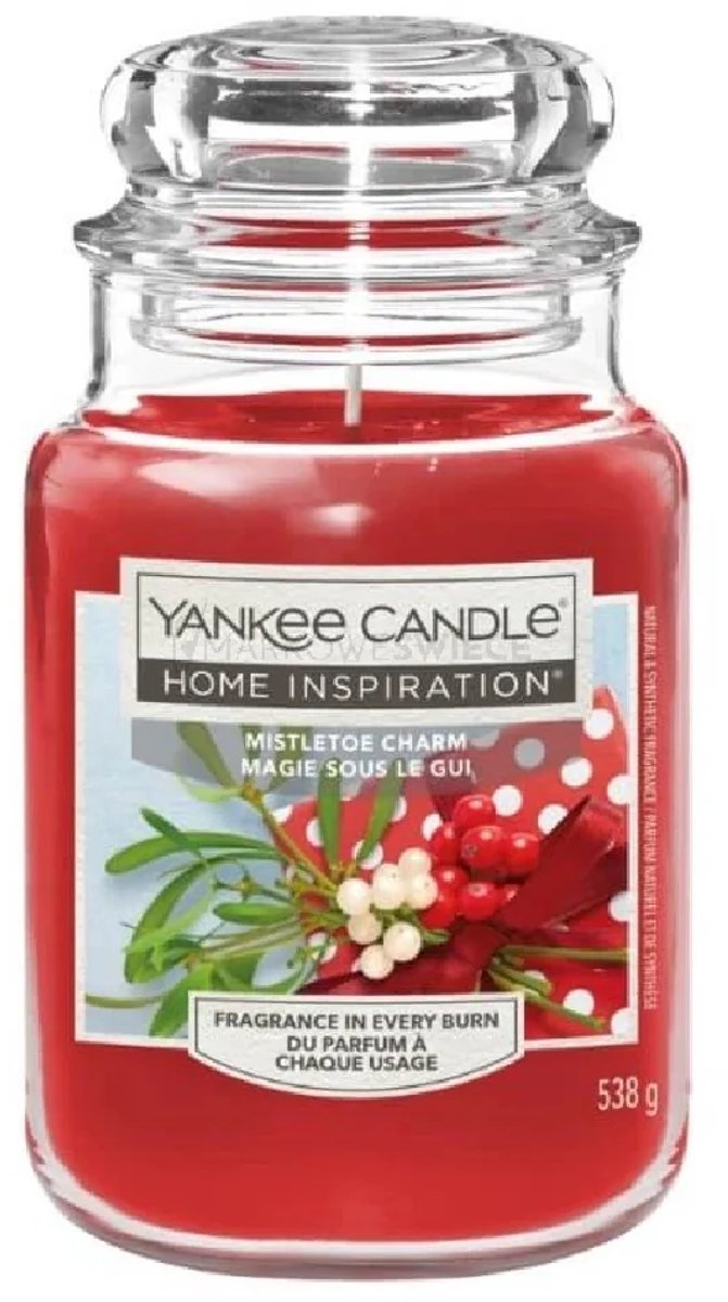 Yankee Candle Home Inspiration – Mistelzweig-Charm, großes Glas – 150 Brennstunden