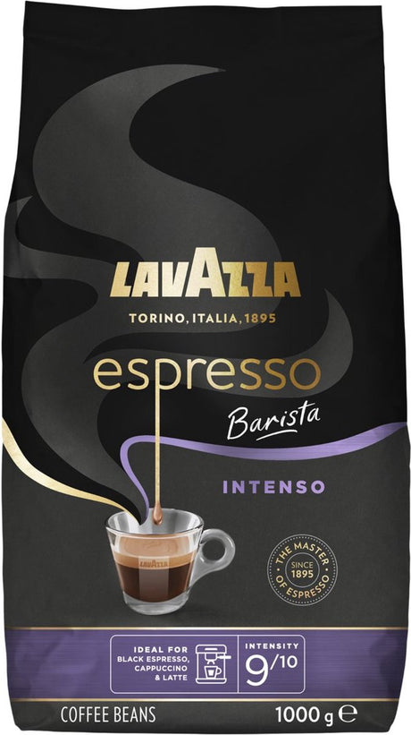 Lavazza Espresso Barista Intenso Kaffeebohnen – Kaffeemischung aus Robusta- und Arabica-Bohnen – Intensität 9 10 – 1 kg