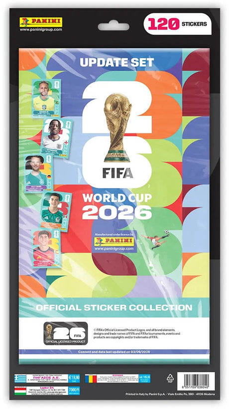 Panini Fifa World Cup 2026 Sticker Collection Update Set – 120 Sticker – Offizielle World Cup 2026 Sticker – Ergänzungsset für Albumsammler