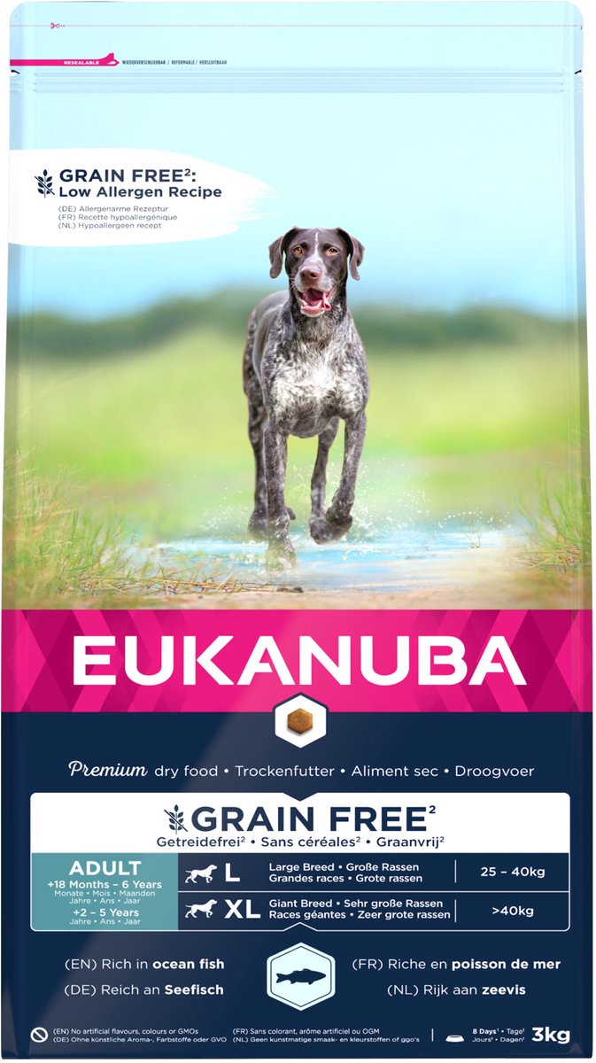 Eukanuba erwachsener, großer, getreidefreier Seefisch – Hundefutter – 3 kg