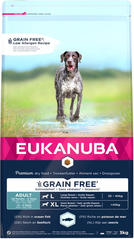 Eukanuba erwachsener, großer, getreidefreier Seefisch – Hundefutter – 3 kg