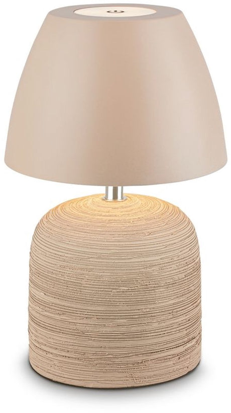 B.k.licht briloner cera – wiederaufladbare Tischleuchte – kabellos – für drinnen und draußen – dimmbar – wiederaufladbarer Akku – Keramik – beige – ø14 x 36 cm