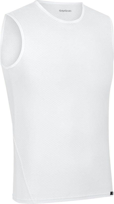 Gripgrab – Ultraleichtes, ärmelloses Mesh-Basisschicht-Sommer-Fahrrad-Unterhemd, Polygiene-Sweatshirt – Weiß – Herren – Größe XXL