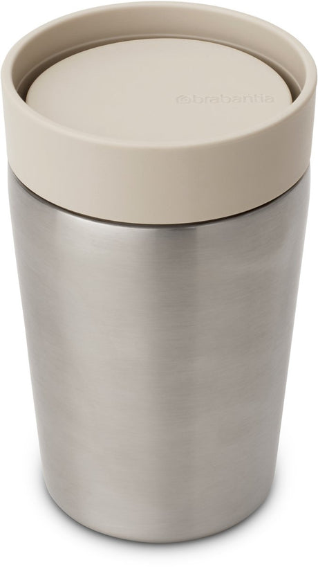 Brabantia Make Take Thermosbecher – Kaffeetasse zum Mitnehmen – 200 ml – sanftes Beige