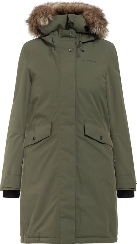 Didriksons Erika Wns Parka 3 Damen Outdoorjacke – Dunkelgrün