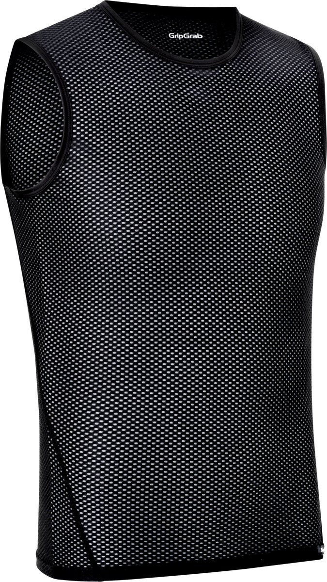 Gripgrab - ultralight mesh mouwloos base layer zomer fiets ondershirt polygiene zweethemd - zwart - heren - maat l