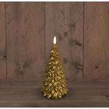 Anna's Collection LED-Kerzenwachs Weihnachtsbaum Gold 9,5x20cm