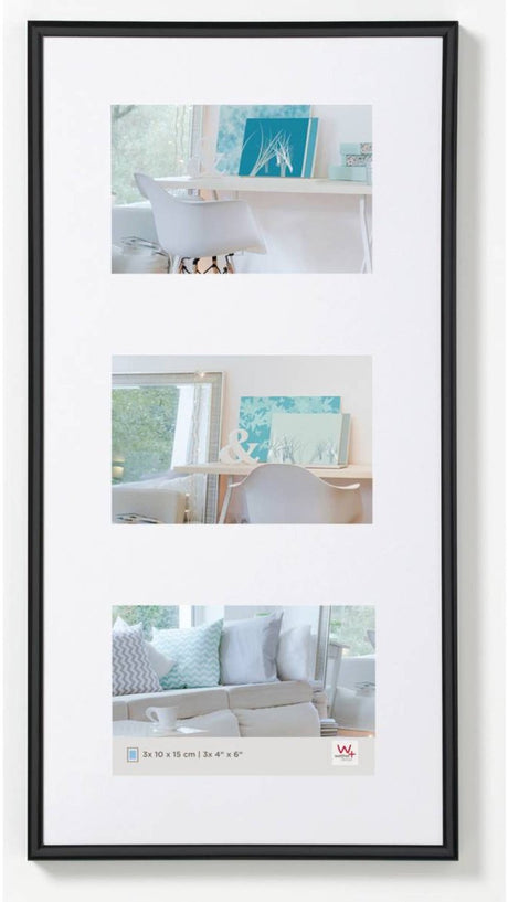 Walther New Lifestyle - Kunststoffrahmen - Fotogröße 3x 10x15 cm - Schwarz