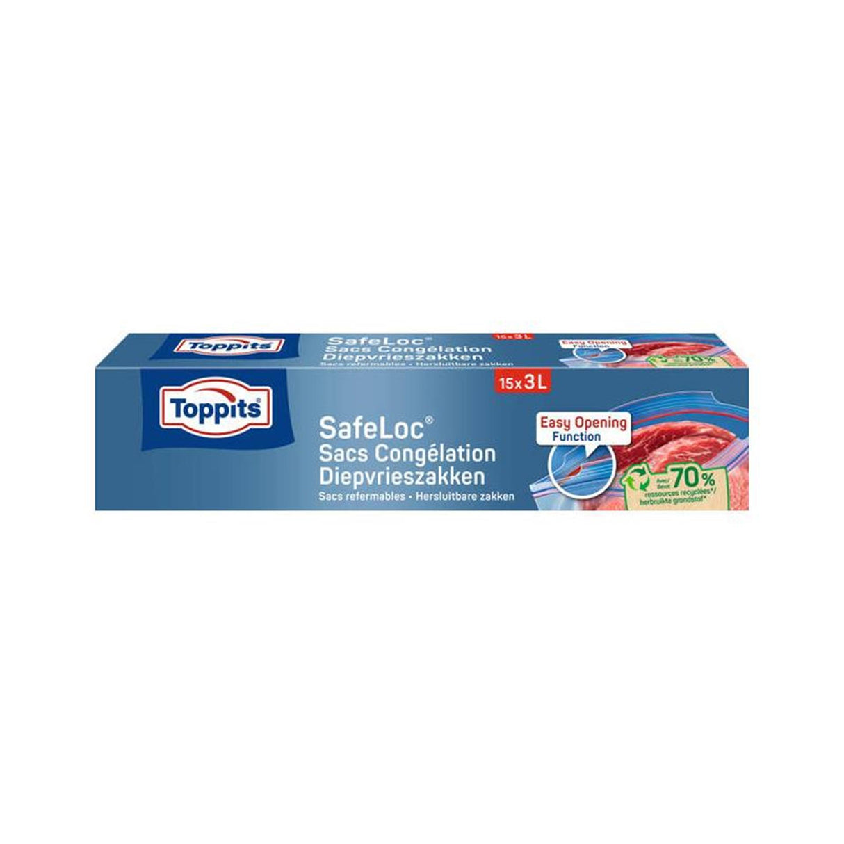 Toppits Safeloc Zip Gefrierbeutel 3l 15 Stück