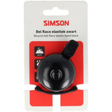 Simson racefietsbel met elastische bevestiging - zwart