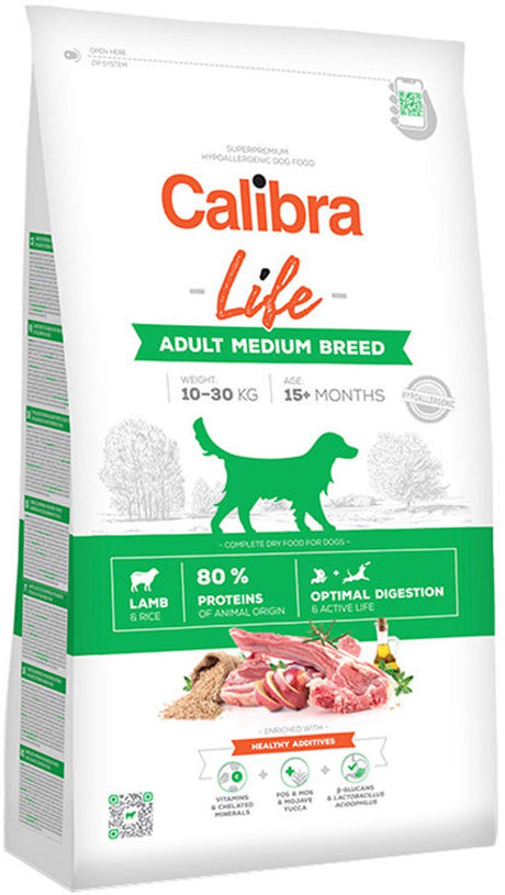 Calibra Dog Life Erwachsener mittlerer Rasse – Lamm – 12 kg