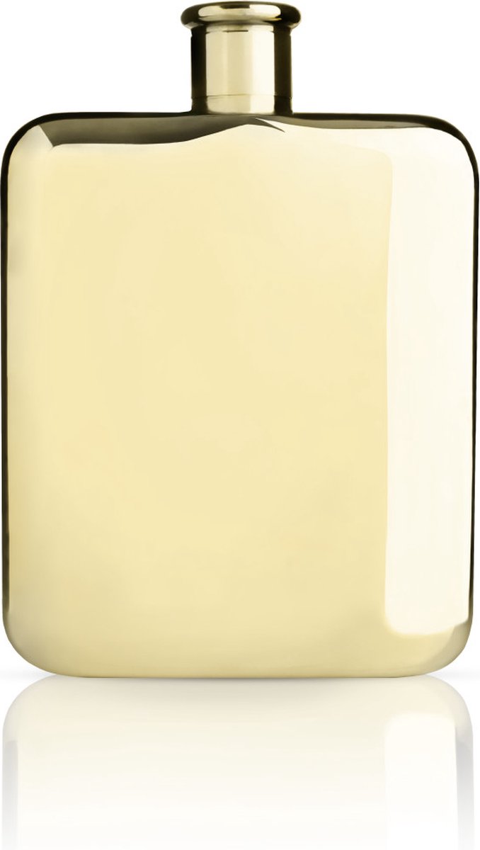 Viski-Flachmann – 177 ml – Edelstahl – 14 Karat vergoldet