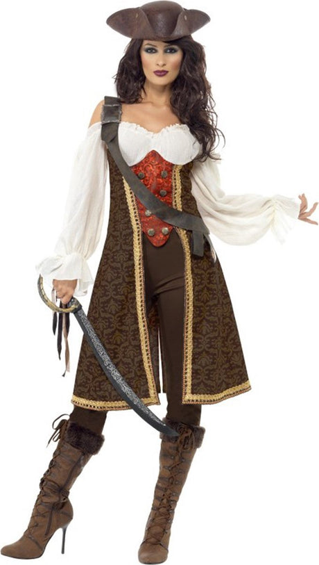Vegaoo brauner Piratenanzug für Damen – Fasching – Größe S