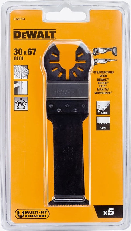 Dewalt DT20724 Multitool-Sägeblatt HCS für Hartholz 31x67mm VE=5