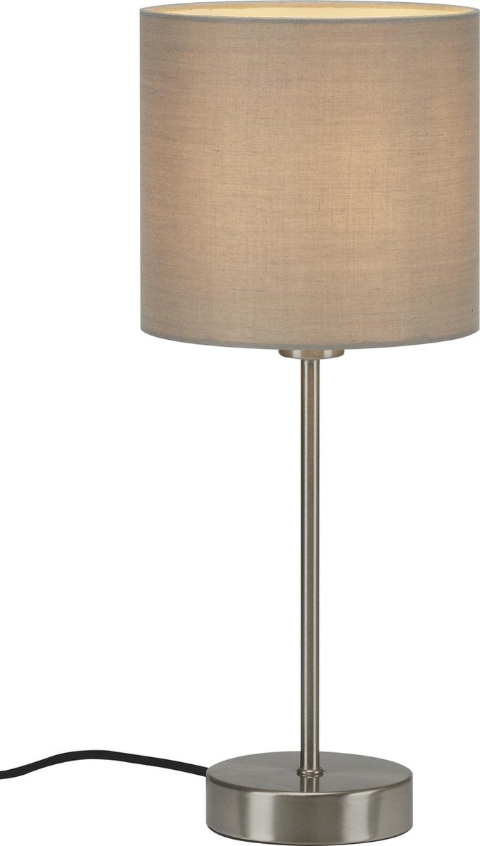 Briloner - Stoff - Tischleuchte - inkl. Ein-/Ausschalter – E14 – 25 W – Taupe – Metallgewebe