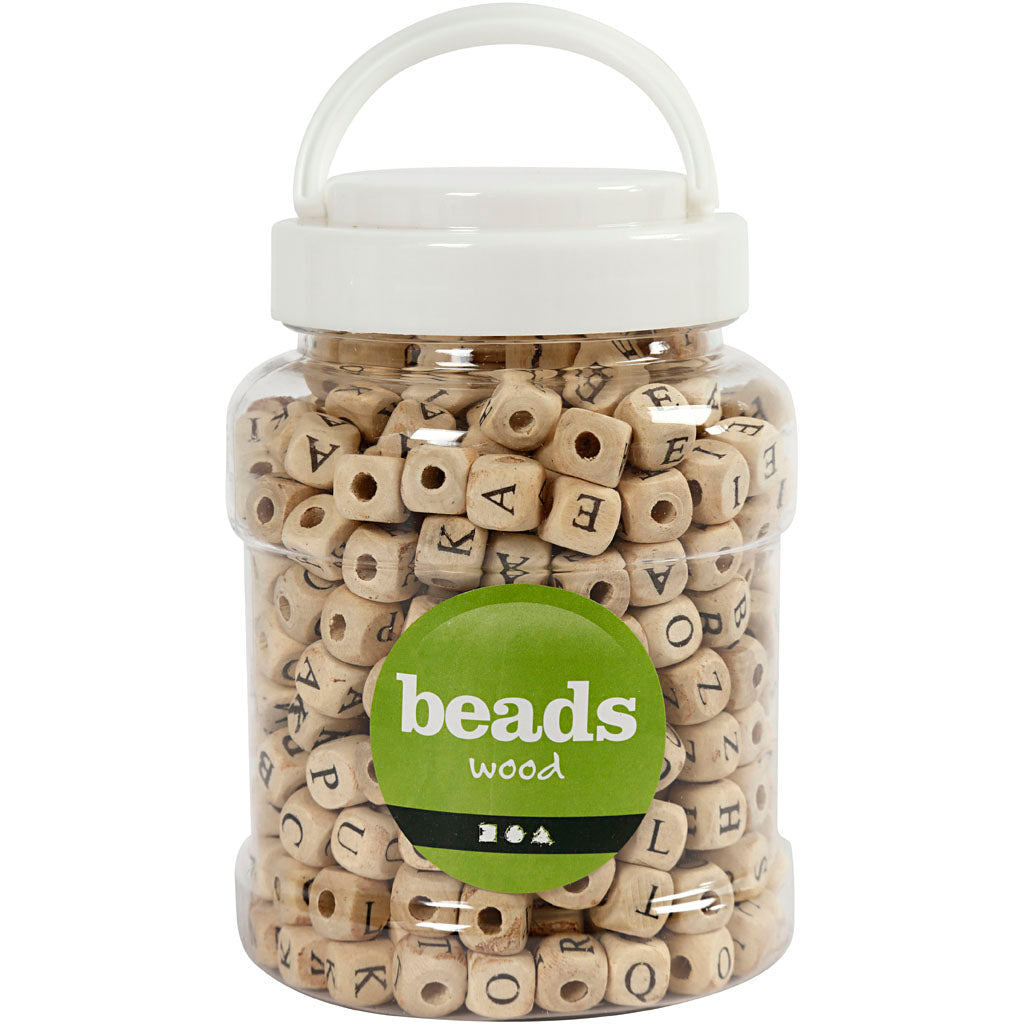 Creativ Company Holz-Buchstabenperlen-Set, 400 Stück.