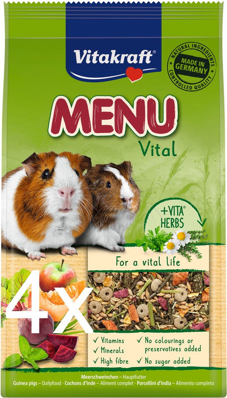 Vitakraft - Menü Vital - Meerschweinchenfutter - Alleinfuttermittel für Meerschweinchen - 4x 3 kg