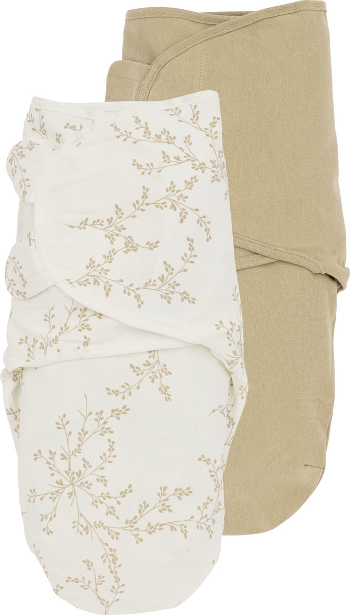 Meyco Baby Branches Uni Wickeldecke – 2er-Pack – Sand – 0–3 Monate – 1,0 Tog