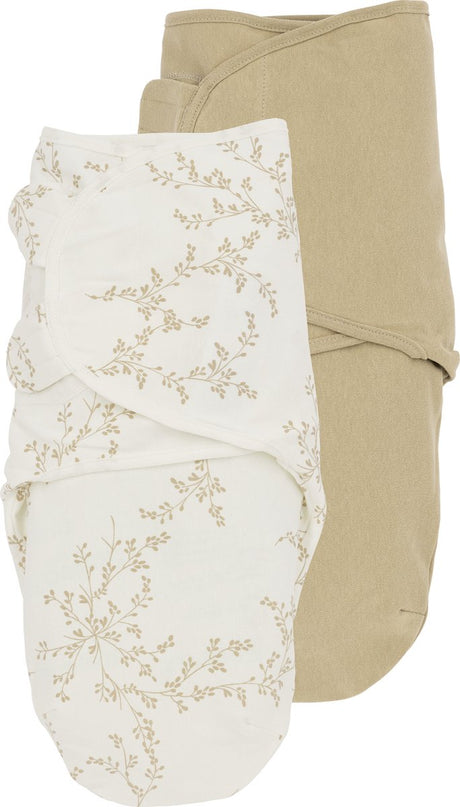 Meyco Baby Branches Uni Wickeldecke – 2er-Pack – Sand – 0–3 Monate – 1,0 Tog
