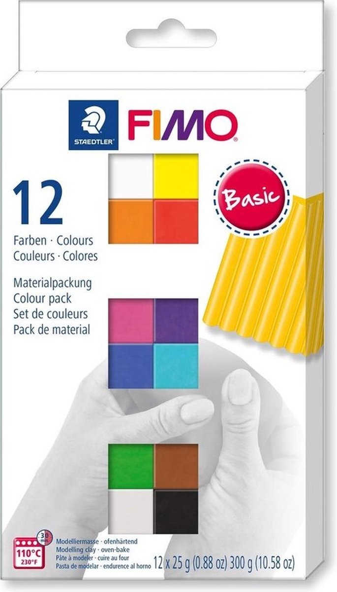 Fimo® soft, Standardfarben, 12x25 gr 1 Karton