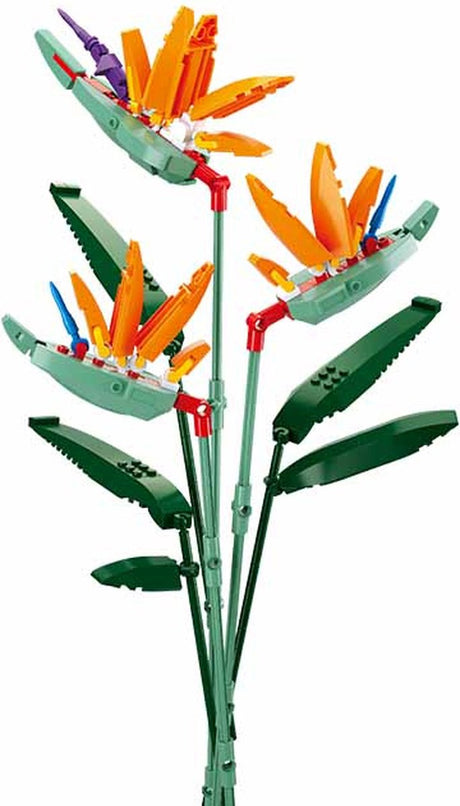 Sluban flowers strelitzia paradijsvogelbloem bouwspeelgoed – constructiespeelgoed bloemen modelbouw – bouwdoos met 269 bouwstenen – m38-b1121c – vanaf 10 jaar