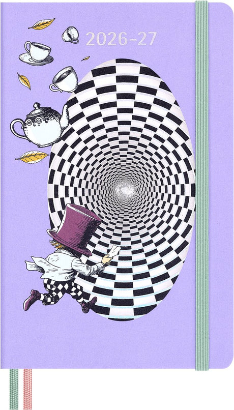 Moleskine 18-Monats-Kalender – 2026 27 – Alice im Wunderland – wöchentlich – groß – verrückter Hutmacher