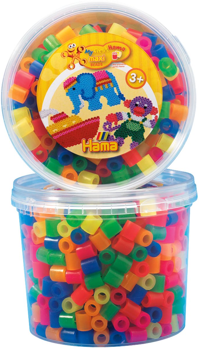 Hama Iron Perlen Maxi in Bak - Neonmix (051), 600st.