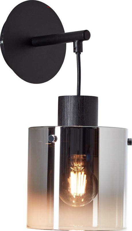 Brilliant Simonis – Wandleuchte – E27 max. 1 x 52 W – schwarzes Rauchglas