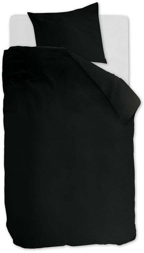 Ambiante cotton uni dekbedovertrek - effen - eenpersoons - 140x200 220 - zwart