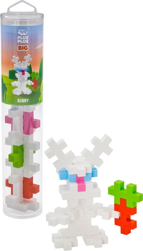 Plus-Plus Big Tube Rabbit 15-teiliger Baukasten – 3443 – Konstruktionsspielzeug – Konstruktionsspielzeug – Set mit Bausteinen – ab 1 Jahr