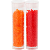 Creativ Company Rocailles 2-Schliff, D 1,7 mm, Größe 15 0, Lochgröße 0,5 mm, transparent orange, transparent rot, 2x7 g 1 Box