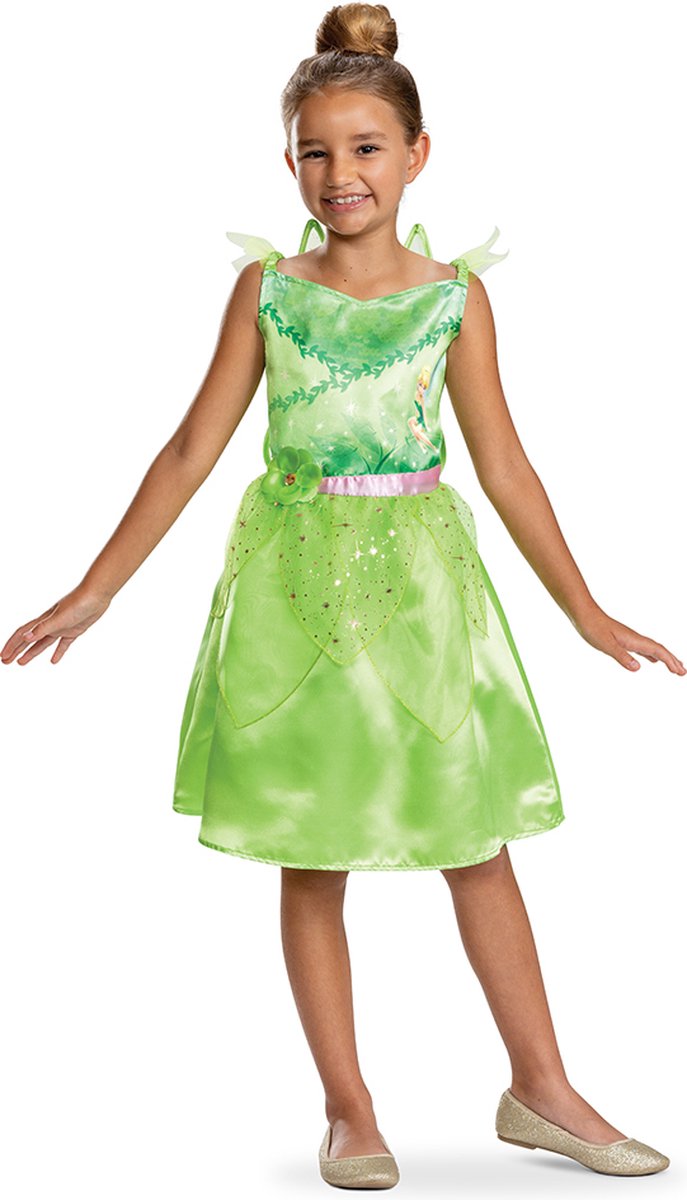 Disney-Verkleidung – Tinker Bell, klassisches Tinker Bell-Kleid, Größe XS (3–4 Jahre), Mädchen