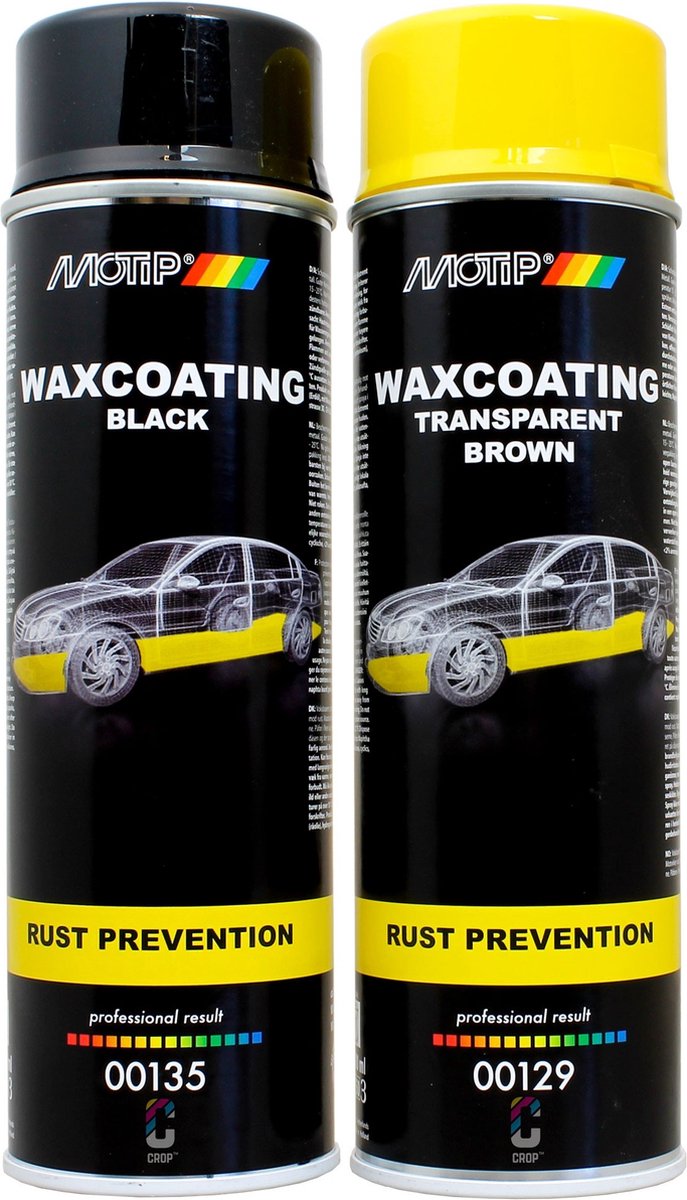 Motip anti-roest waxcoating in spuitbus 500ml - zwart