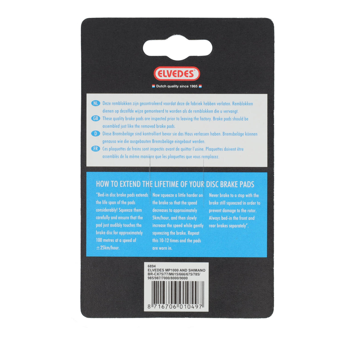 Scheibenbremsblock-Set ELVEDES Bio Shimano BR-M666, M785, M985, M988, R785, RS785 (1 Paar)