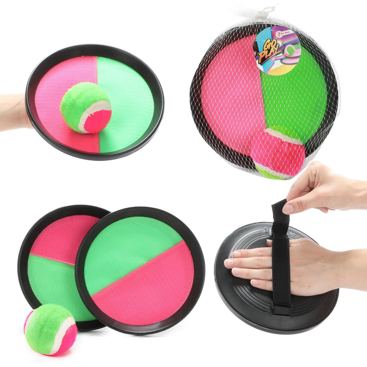 Toi-toys Fangballspiel mit Klettverschluss, 3-teilig.