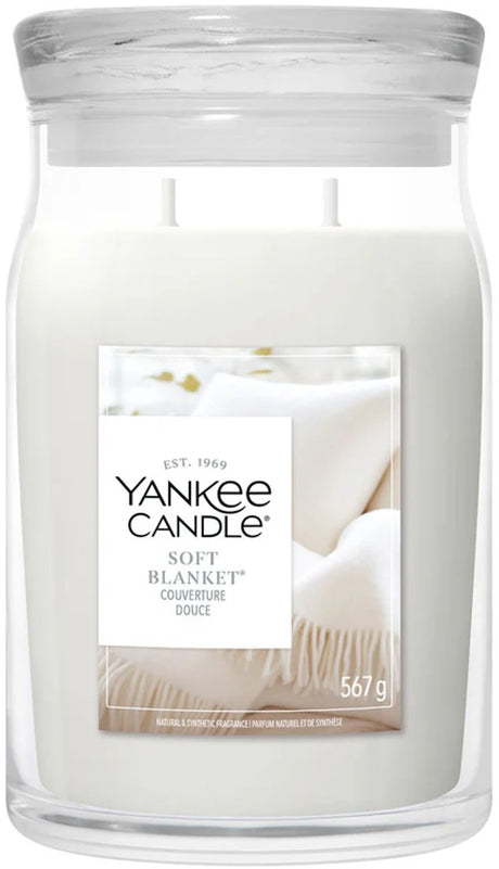 Yankee Candle – Duftkerze mit weicher Decke, großes Glas – 90 Brennstunden – zwei Dochte