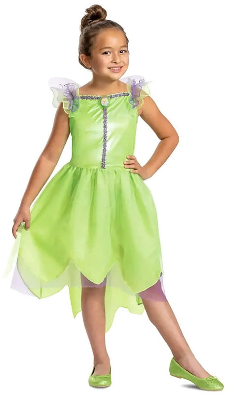 Disney-Verkleidung – Tinker Bell, klassisches Tinker Bell-Kleid, Größe XS (3–4 Jahre), Mädchen