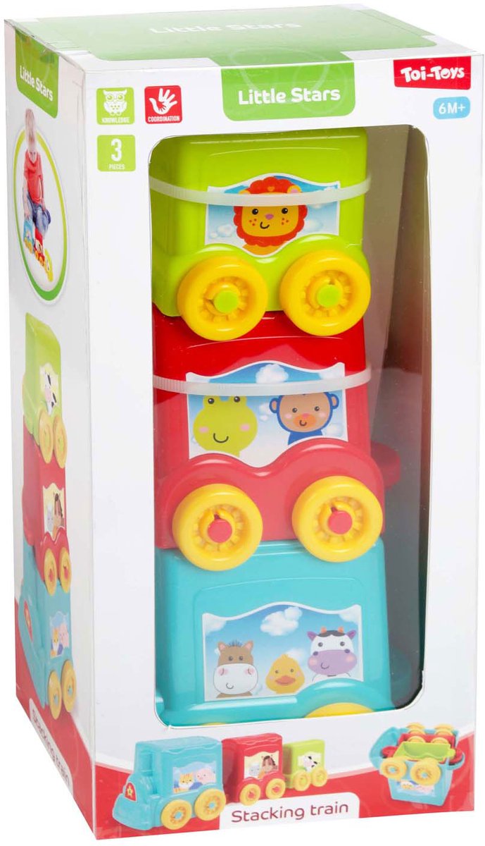 Toi-toys Little Stars Baby-Stapelturm-Zug, 3-teilig.